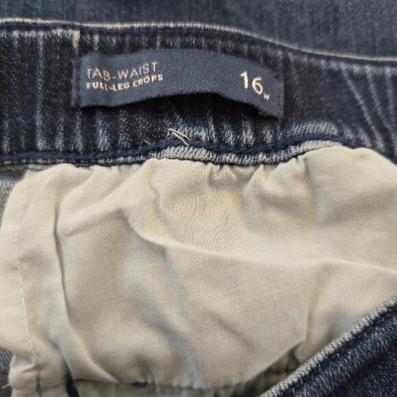 J. Jill Tab Waist Wide Leg Denim Trouser crop jeans Plus Size 16 - Picture 6 of 7